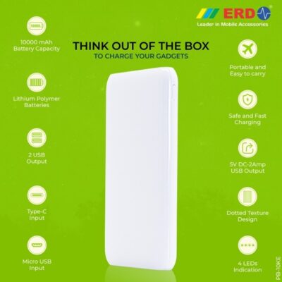 ERD Power Bank PB-10KE 10000 mAh (Fast Charging)